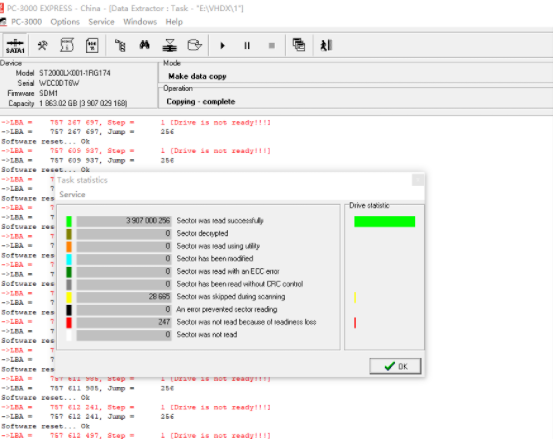 ST2000LX001 SSHD（混固） FW：SDM1不识别 终端报LED长忙